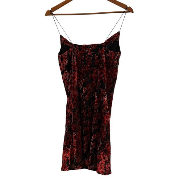 Princess Polly NWT Velvet Merlot Red Black Witchy Grunge Valentine Mini Dress 6 - Picture 6 of 12